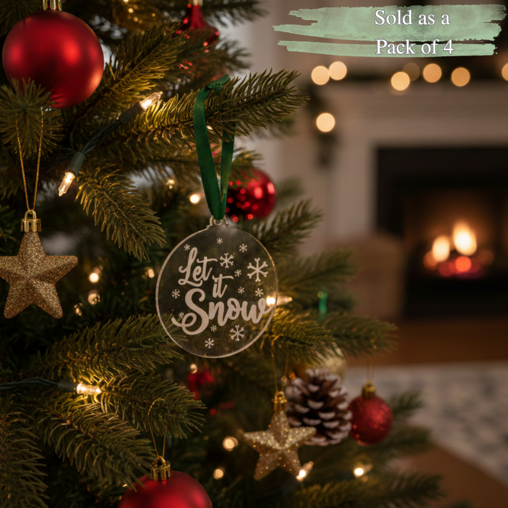 Christmas Acrylic Ornament Bundle – 4 Pack