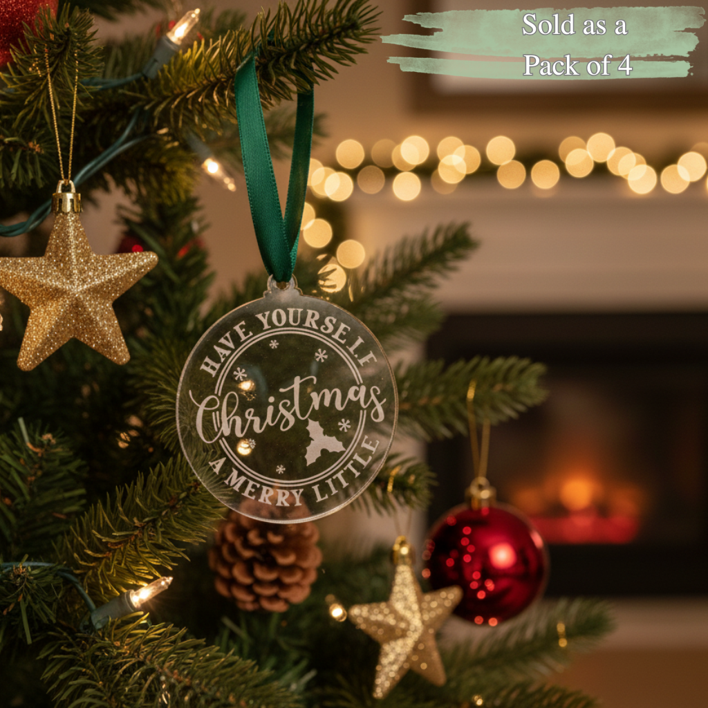 Christmas Acrylic Ornament Bundle – 4 Pack