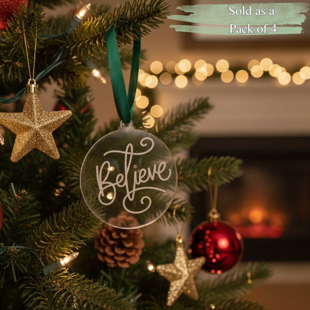 Christmas Acrylic Ornament Bundle – 4 Pack