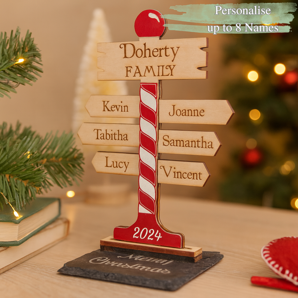 Candy Cane Family Signpost