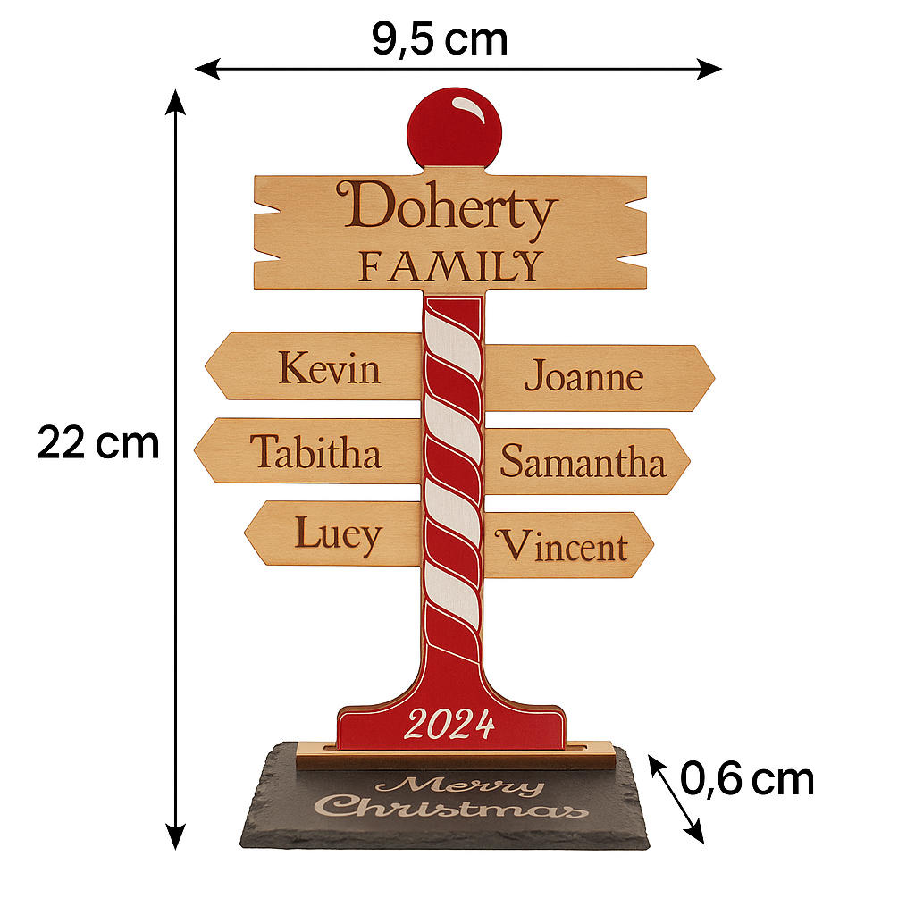 Candy Cane Family Signpost