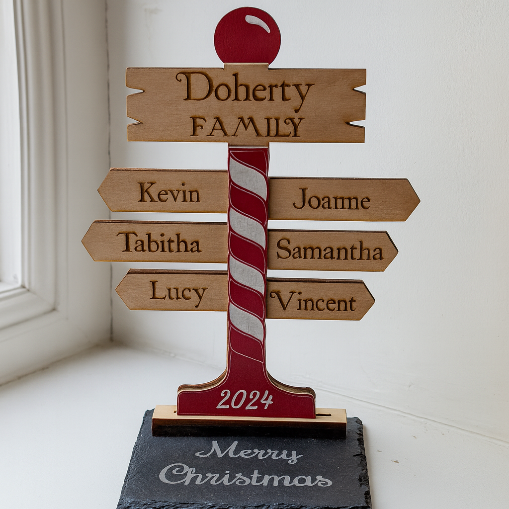 Candy Cane Family Signpost