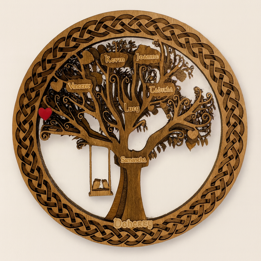Personalised Family Tree Wall Art – Celtic Knot Design