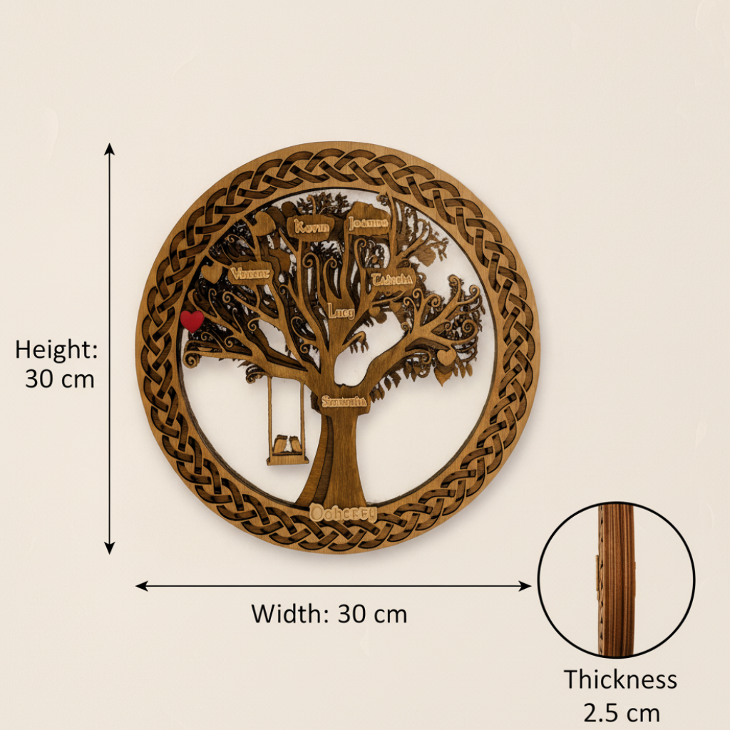 Personalised Family Tree Wall Art – Celtic Knot Design