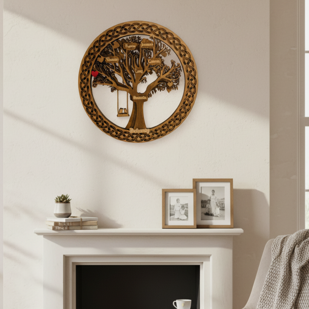 Personalised Family Tree Wall Art – Celtic Knot Design