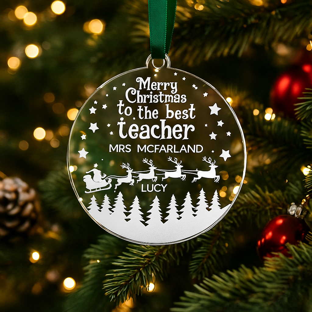 Personalised “Best Teacher” Christmas Ornament