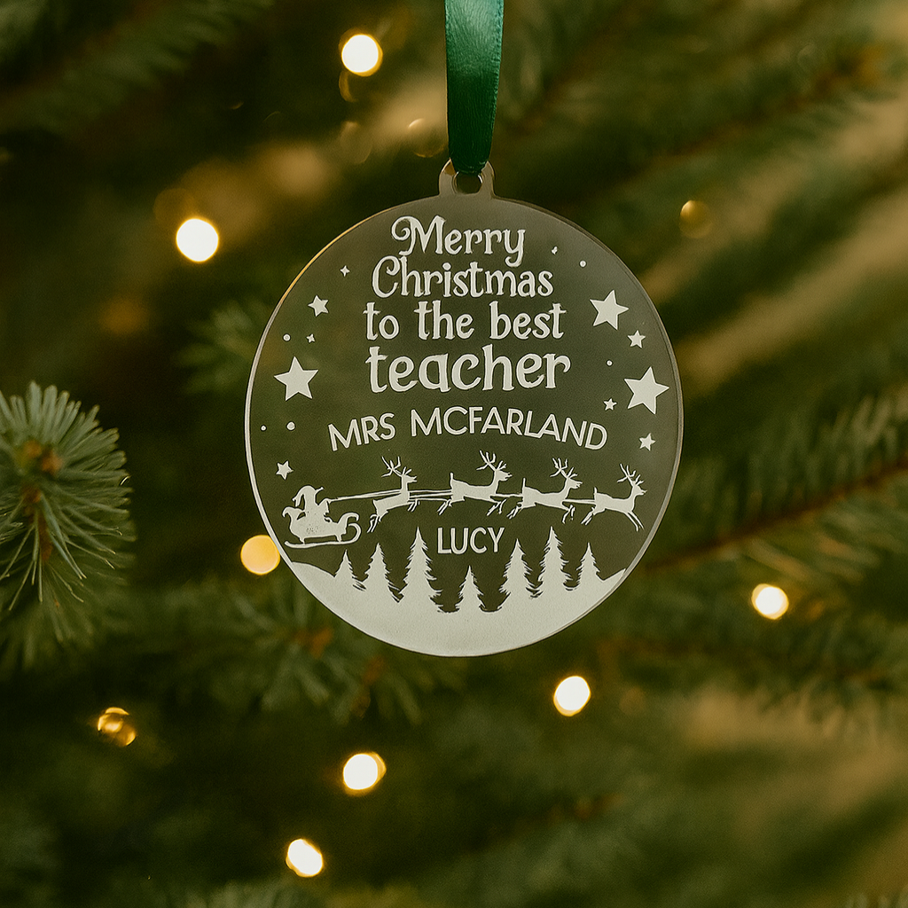 Personalised “Best Teacher” Christmas Ornament