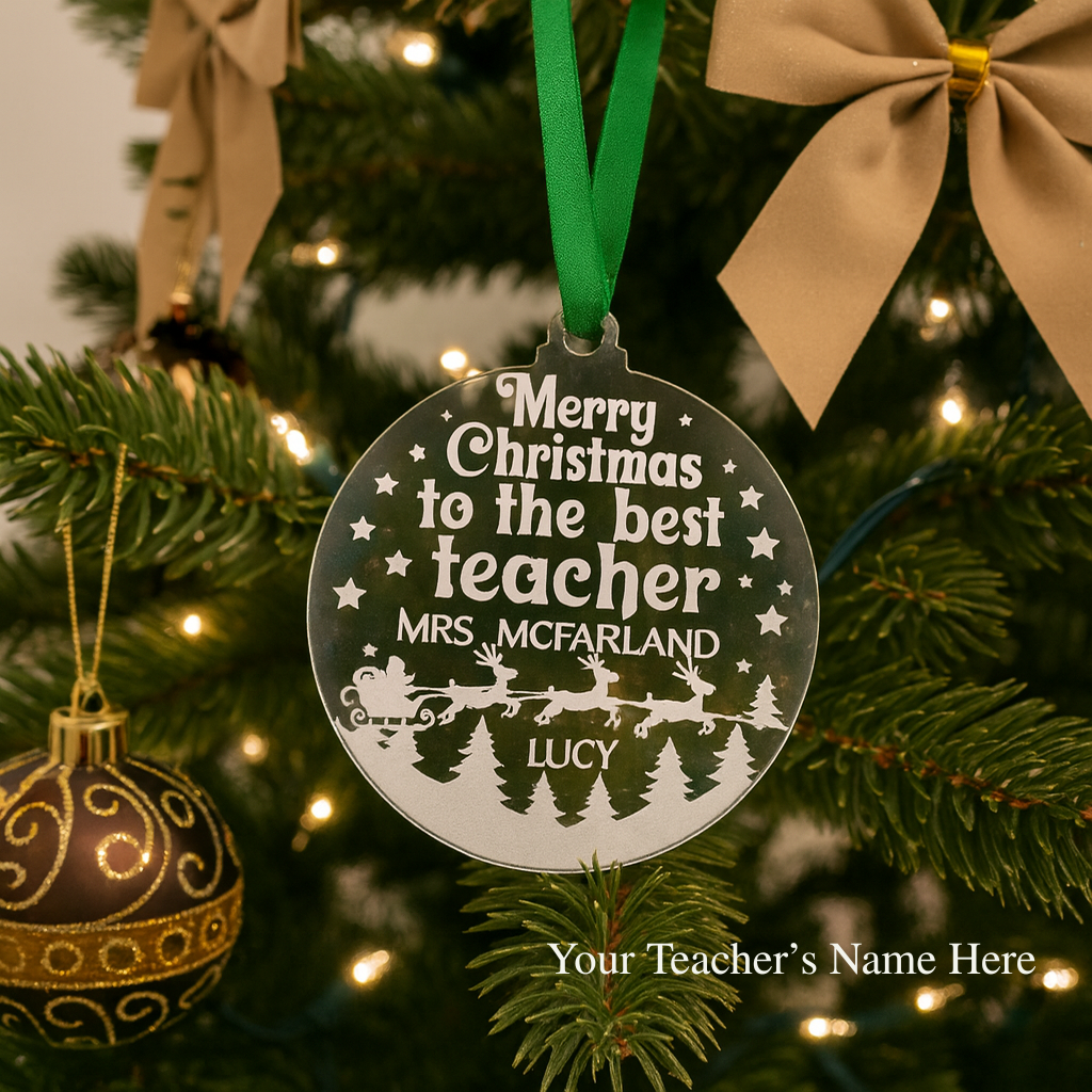 Personalised “Best Teacher” Christmas Ornament