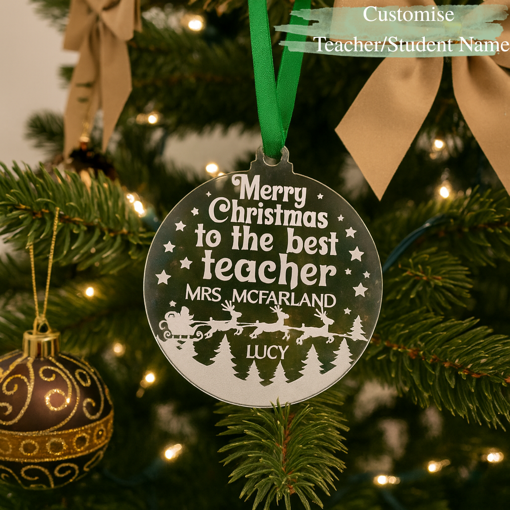 Personalised “Best Teacher” Christmas Ornament