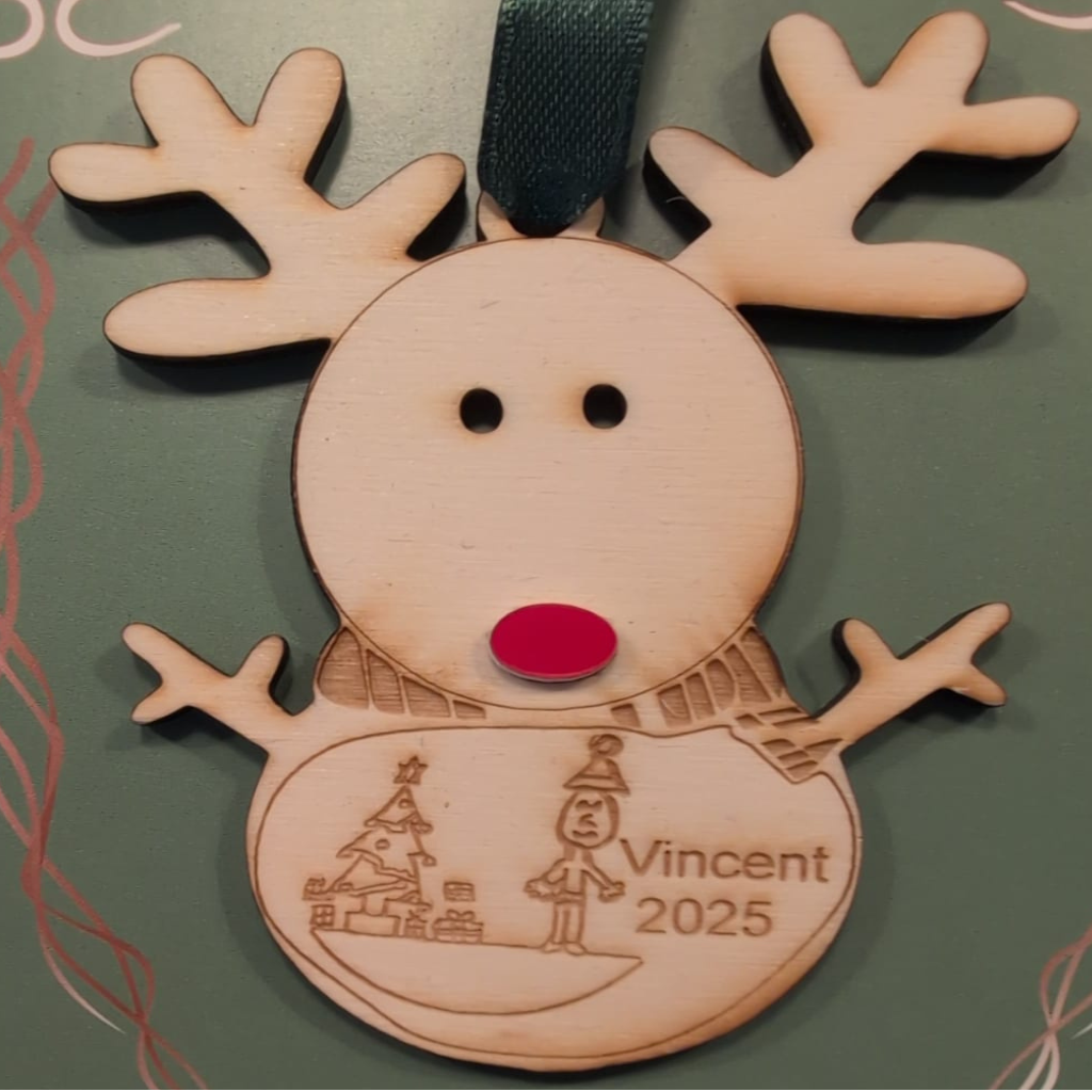 Personalised Kids’ Drawing Reindeer Ornament