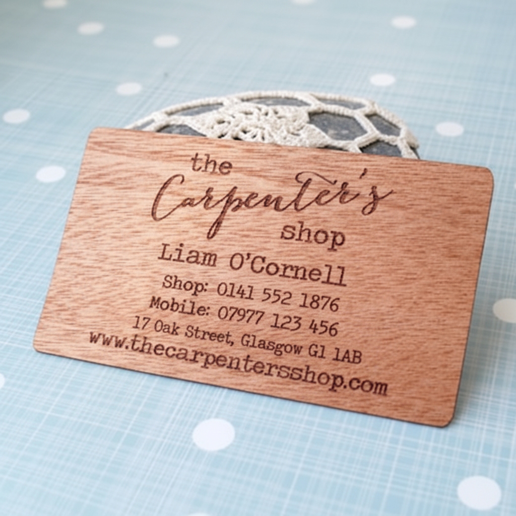 Personalised Wooden Business Cards – Custom Laser Engraved