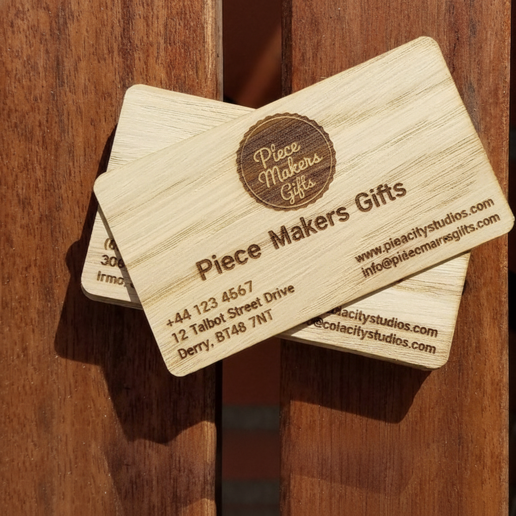 Personalised Wooden Business Cards – Custom Laser Engraved