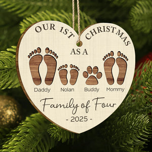 Family Footprint Ornament – “Our 1st Christmas as a Family” Design