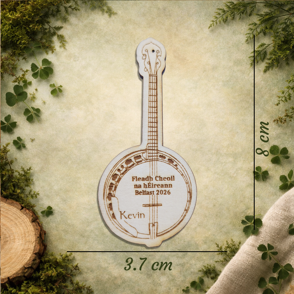 Personalised Comhaltas Fleadh Cheoil Belfast / Béal Feirste Banjo Fridge Magnet