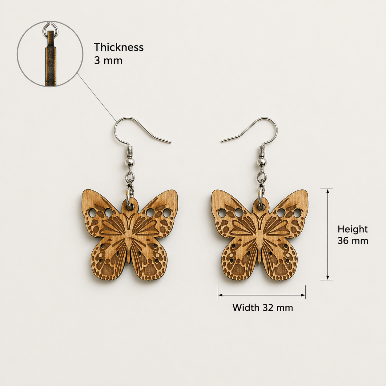 Butterfly Earrings - Celtic Design