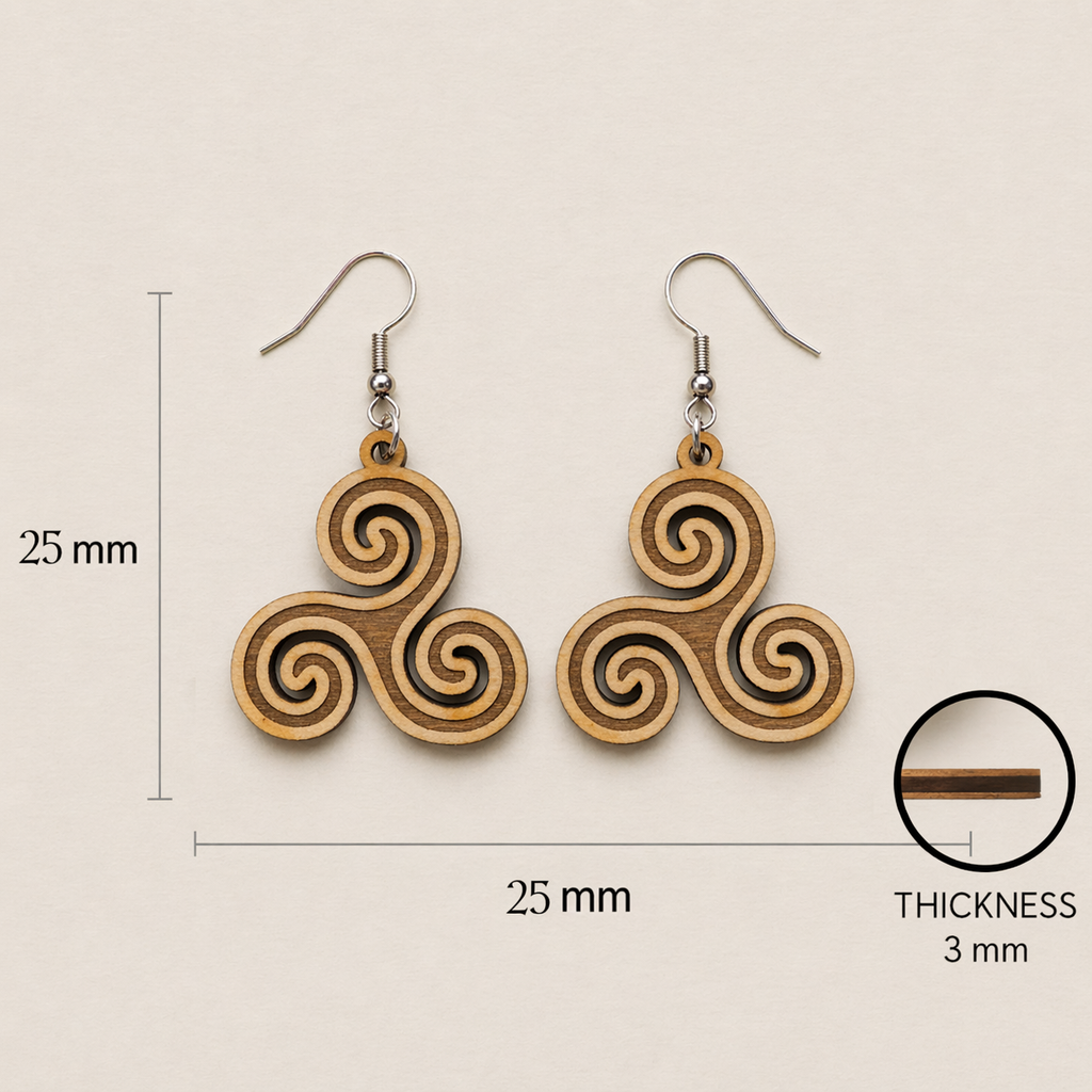 Irish triskelion (triskele) Earrings - Celtic Design