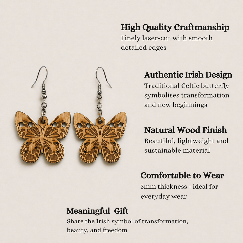Butterfly Earrings - Celtic Design