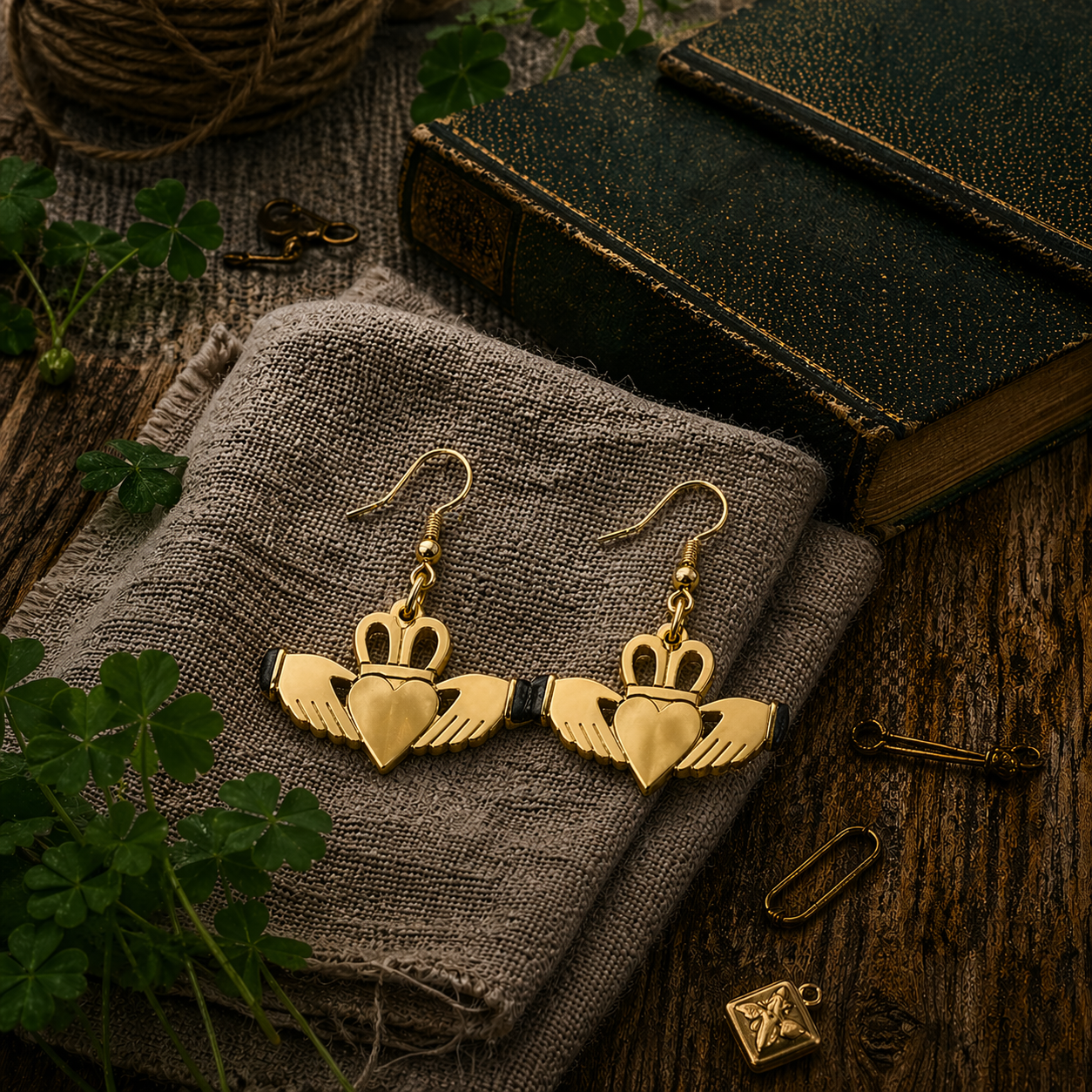 Claddagh Gold Earrings