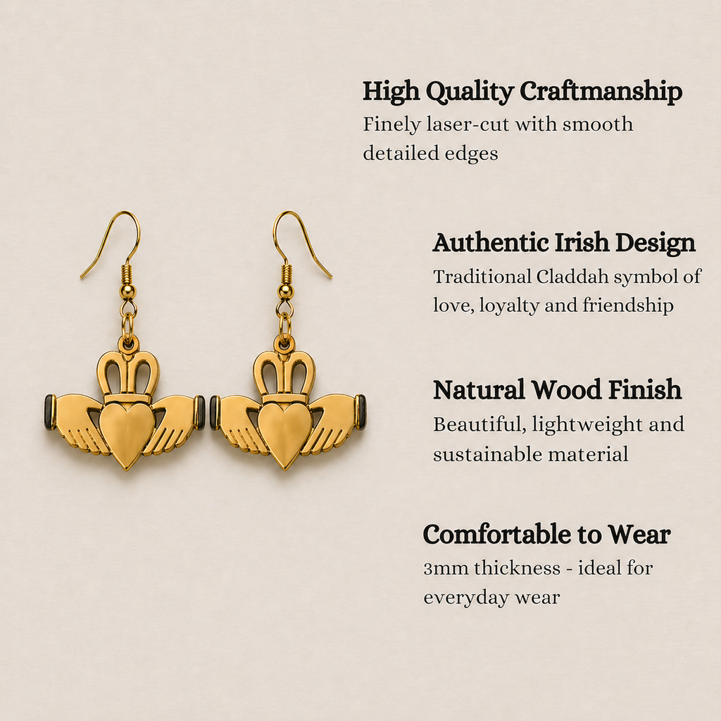 Claddagh Gold Earrings