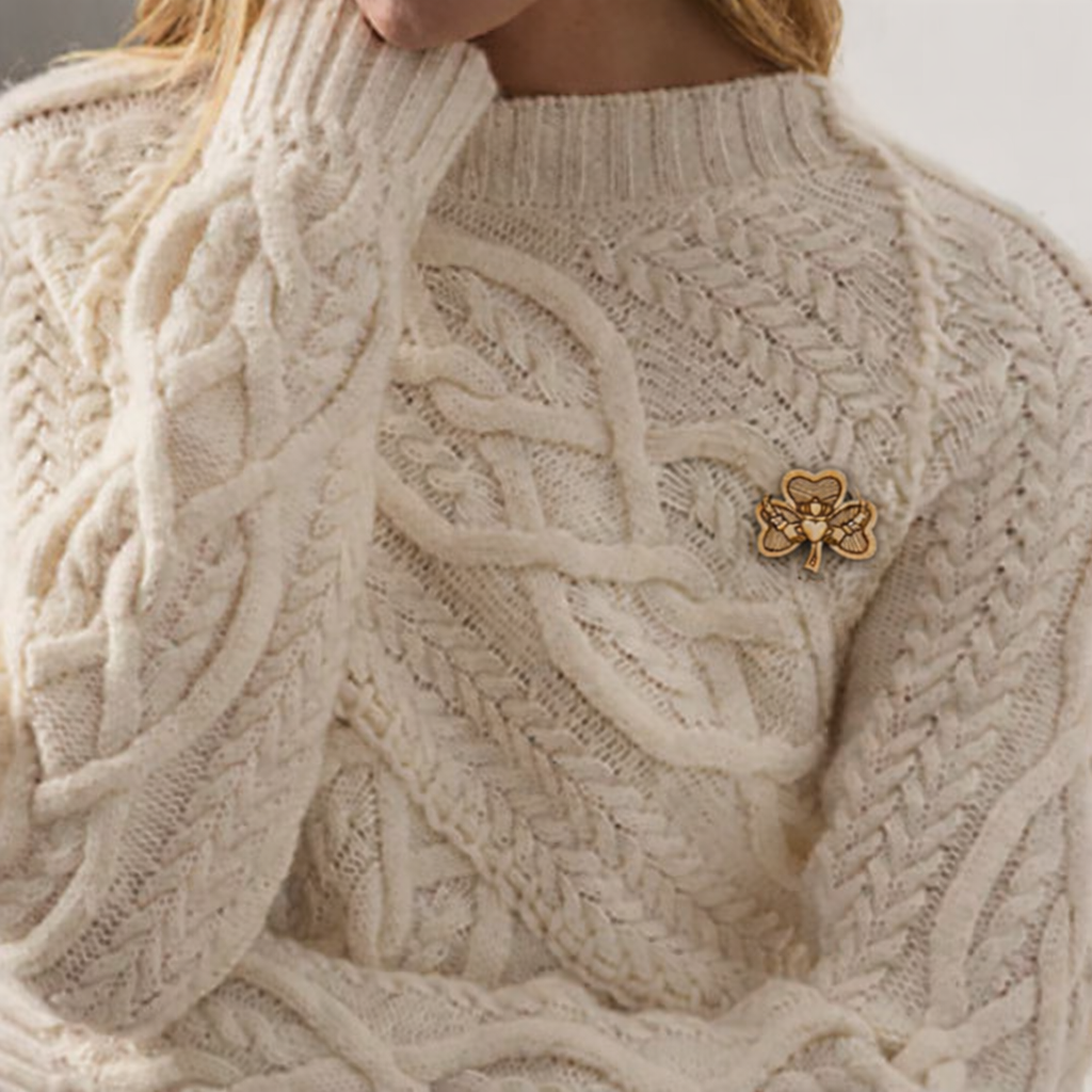 Claddagh Shamrock Pin – Love, Loyalty & Irish Luck