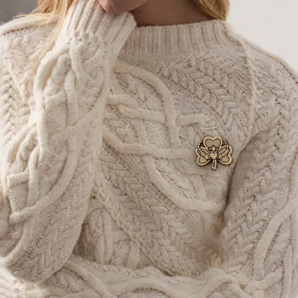 Claddagh Shamrock Pin – Love, Loyalty & Irish Luck