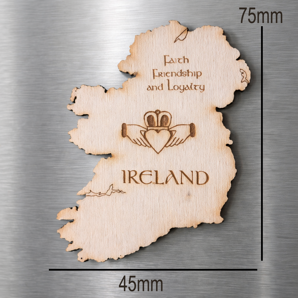 Ireland Claddagh Map Fridge Magnet.