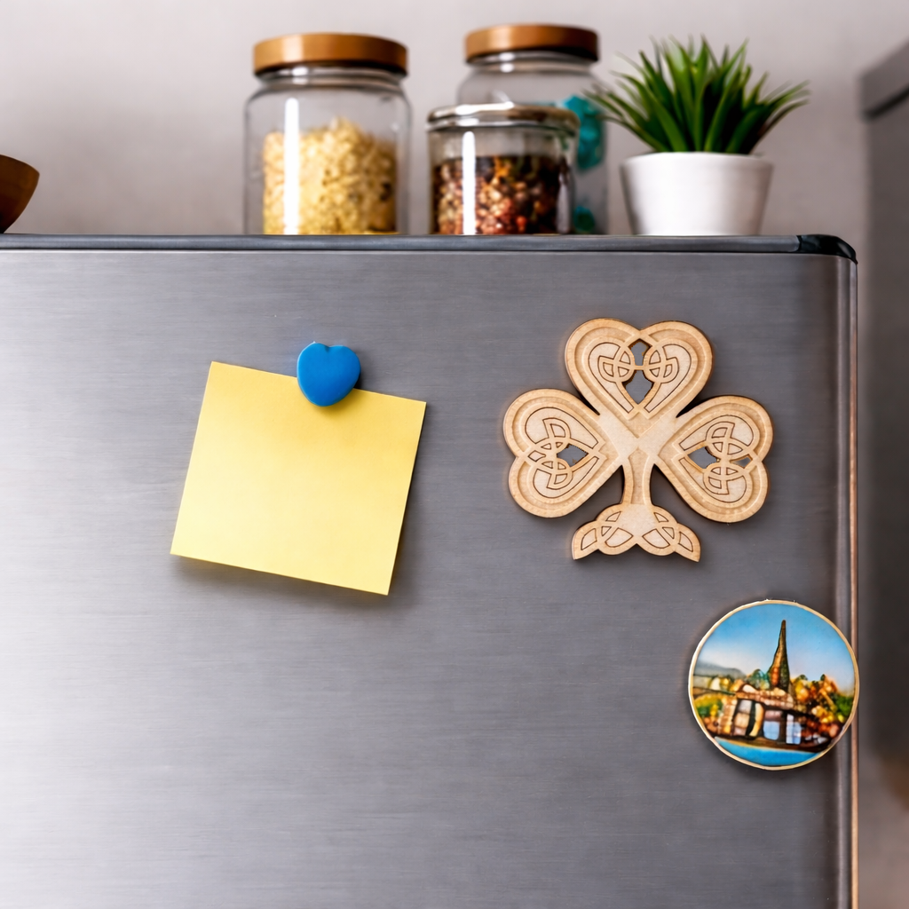 Laser Engraved Celtic Shamrock Magnet