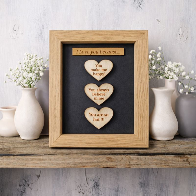 Reasons I Love You – Personalised Heart Frame