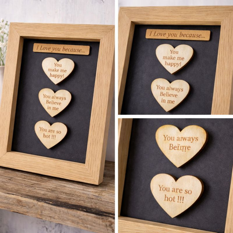 Reasons I Love You – Personalised Heart Frame