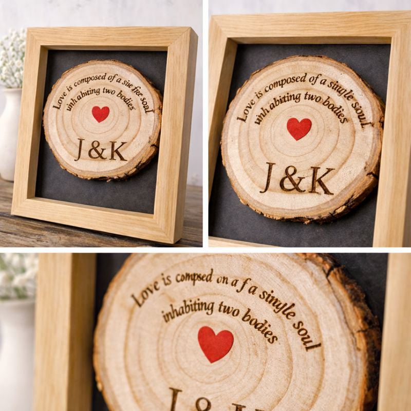 Shadow Box with Personalised Wooden Slice