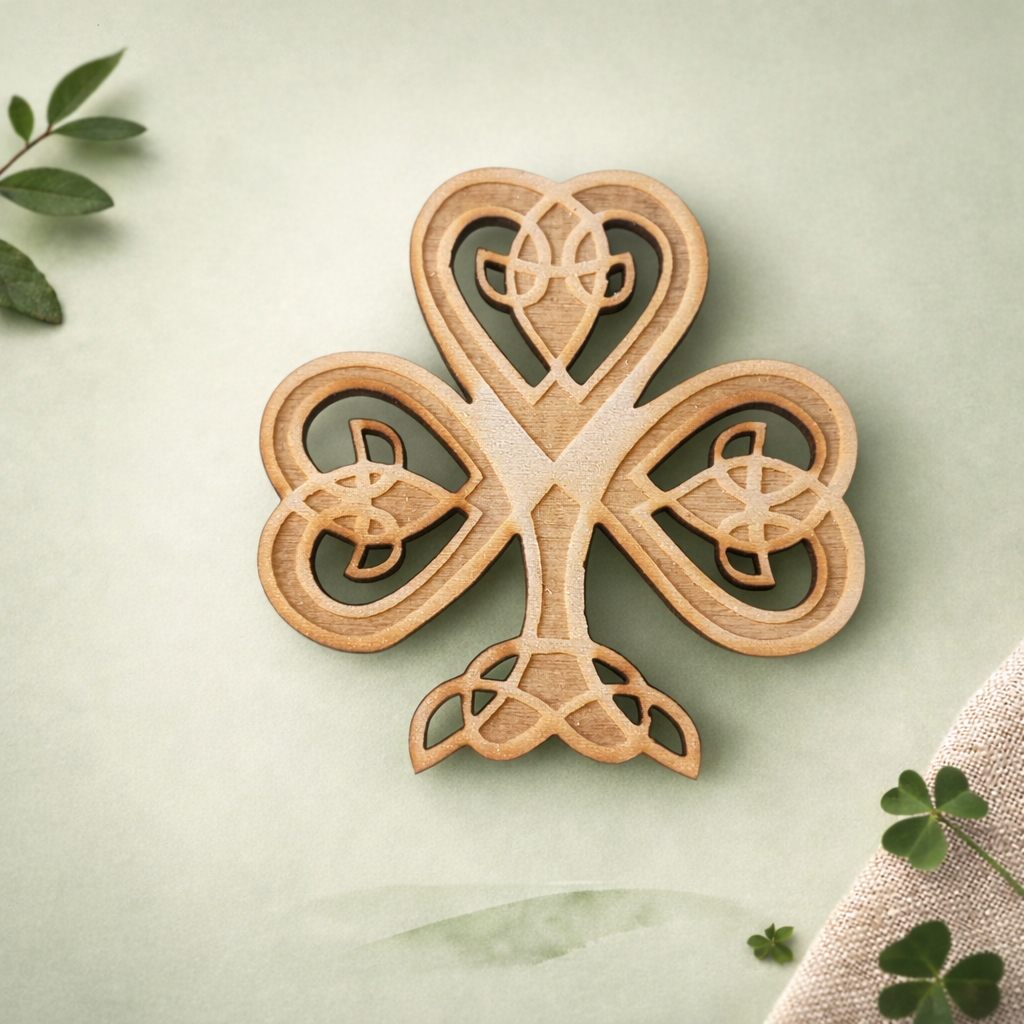 Laser Cut Celtic Shamrock Magnet
