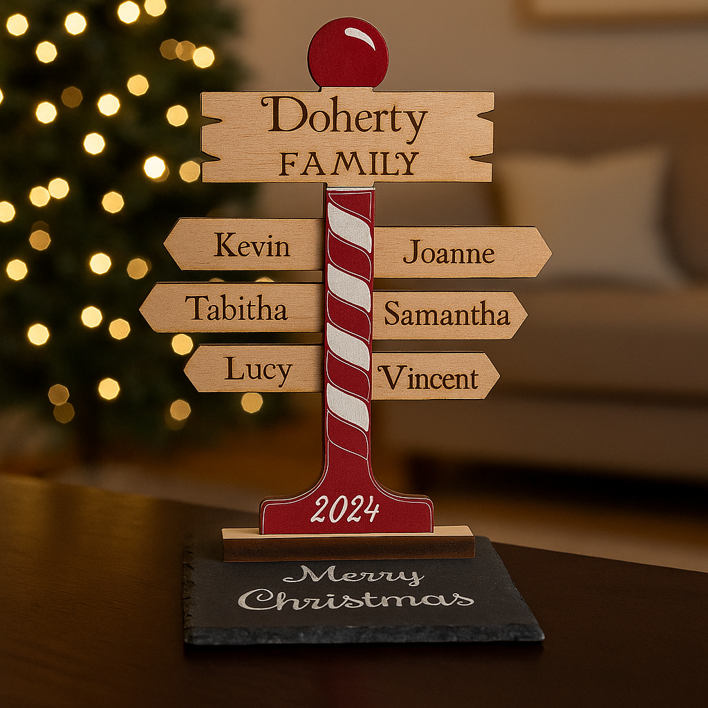 Candy Cane Family Signpost