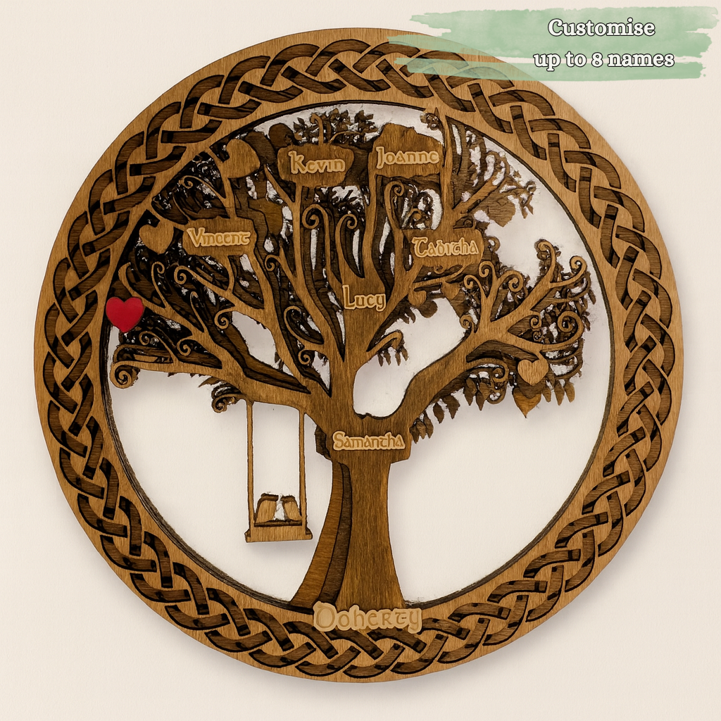 Personalised Family Tree Wall Art – Celtic Knot Design