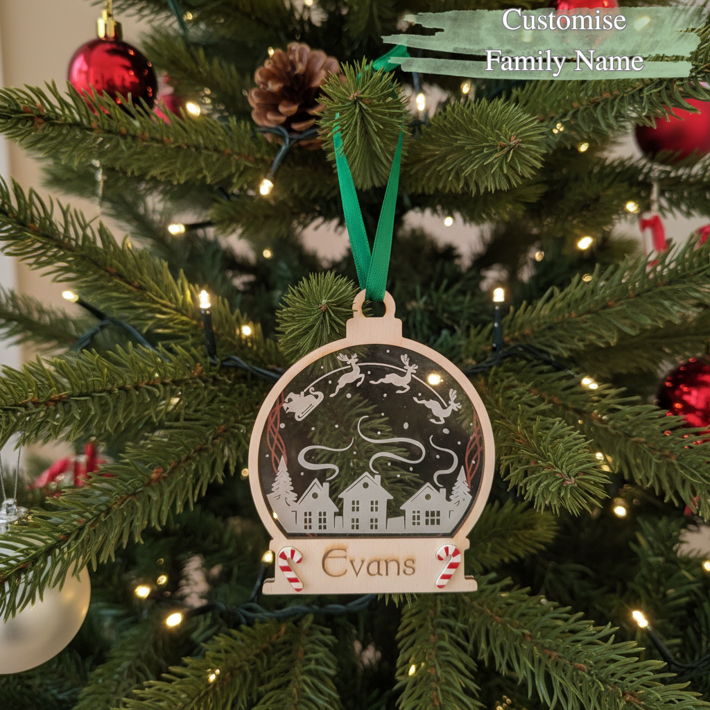 Custom Family Name Christmas Tree Decoration