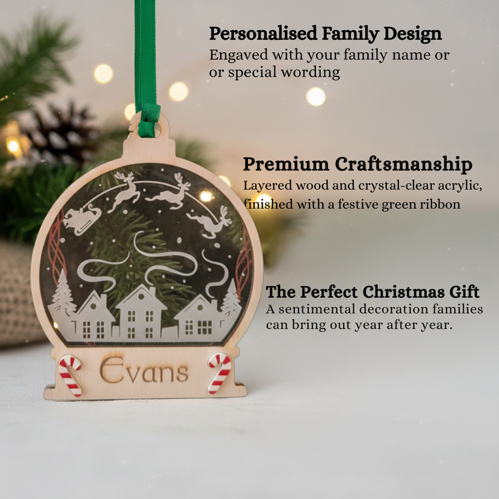 Custom Family Name Christmas Tree Decoration