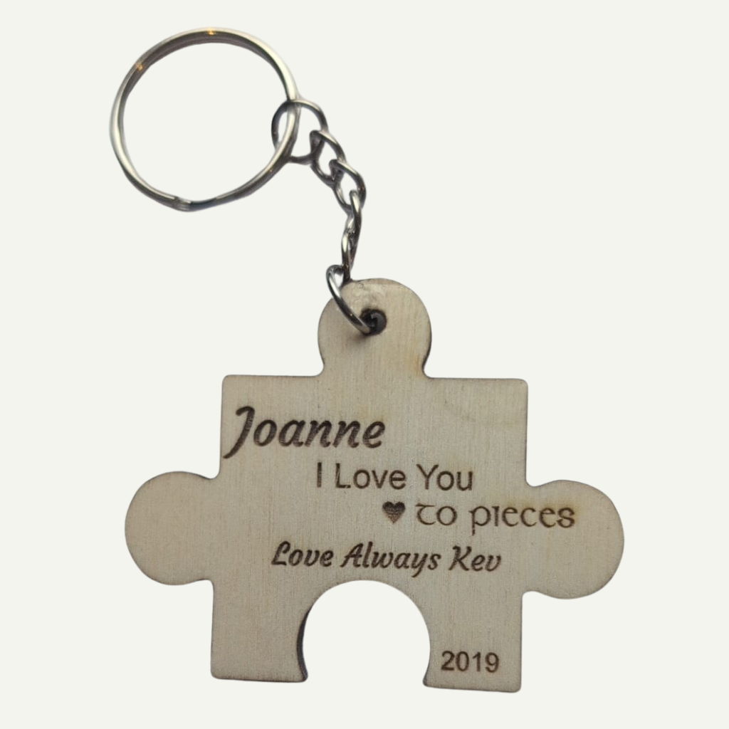 I Love You to Pieces - Personalised Puzzle Keyring