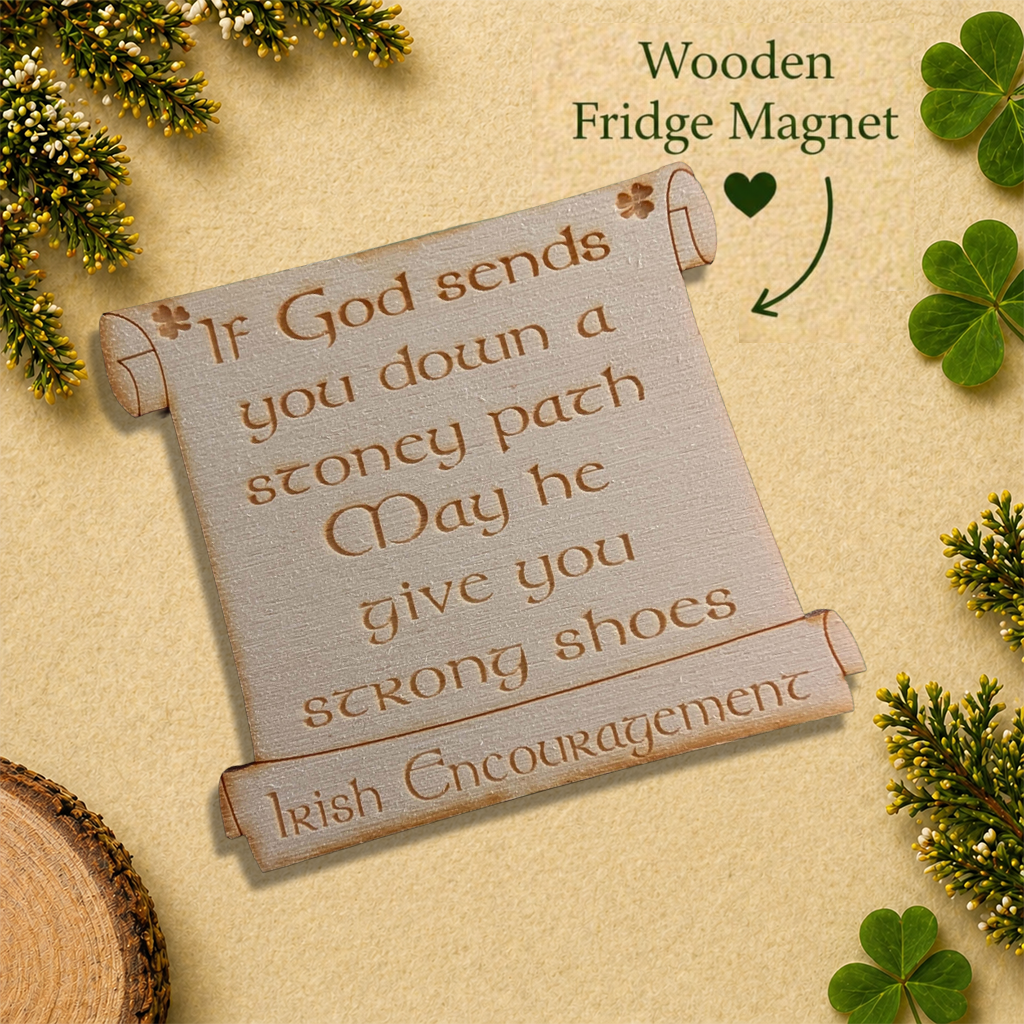 Wooden Irish Encouragement Fridge Magnet