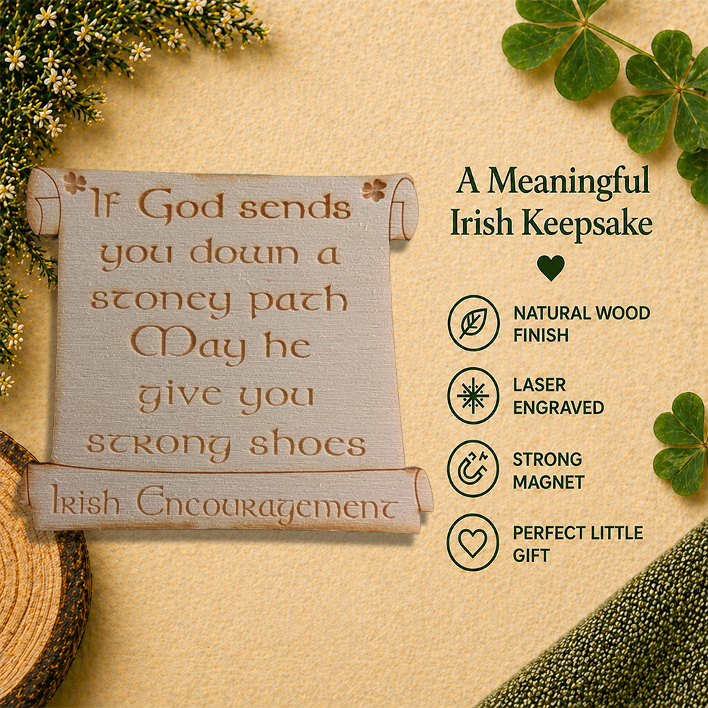 Wooden Irish Encouragement Fridge Magnet