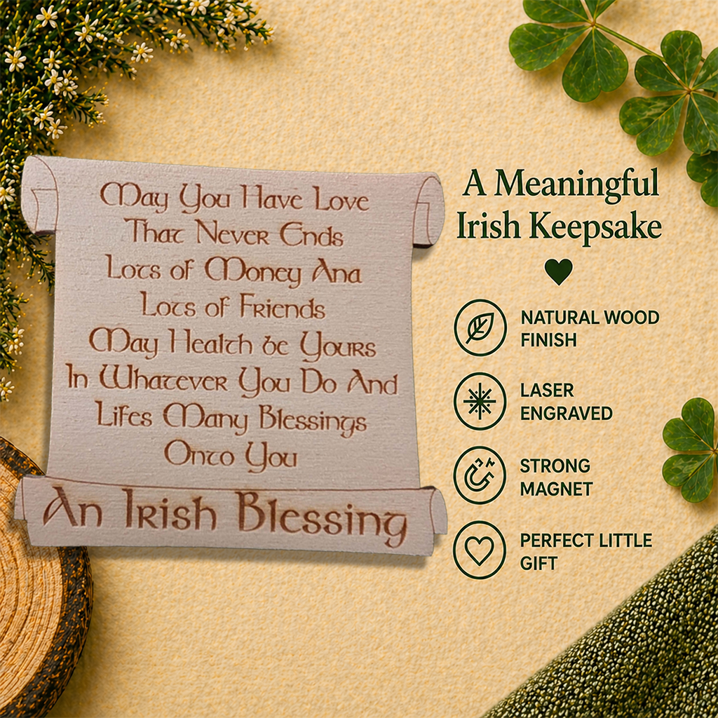 Irish Blessing Wooden Fridge Magnet