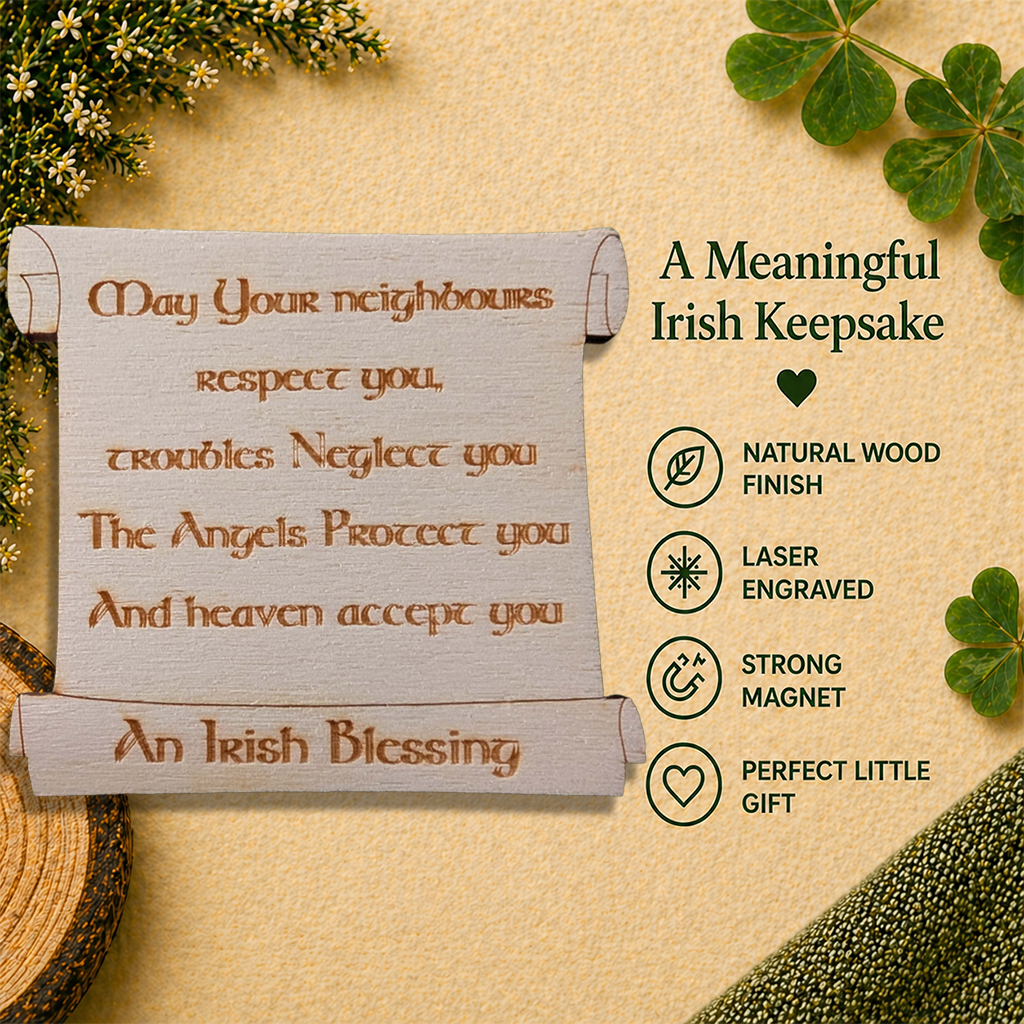 Irish Blessing Wooden Fridge Magnet