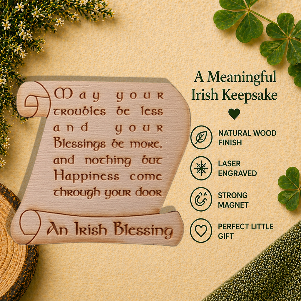 Irish Blessing Fridge Magnet – “May Your Troubles Be Less”