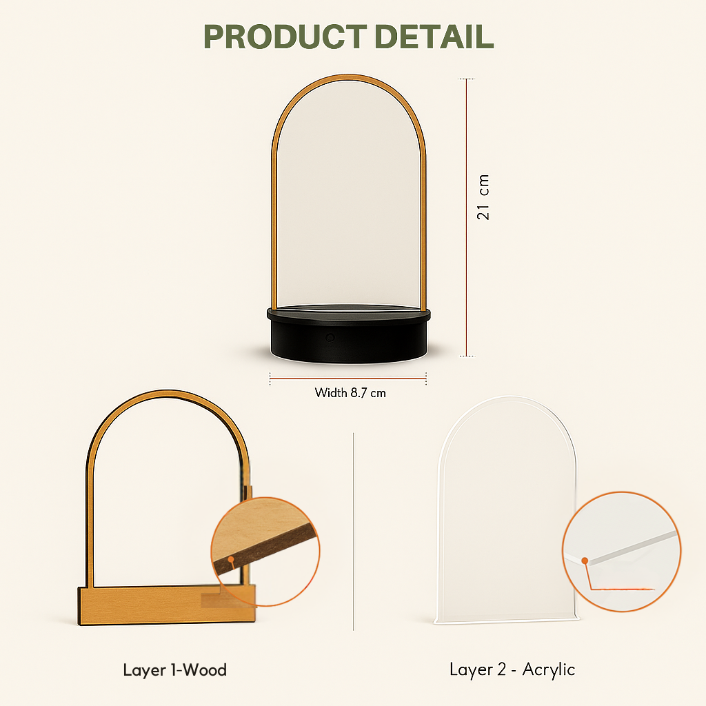 Personalised Family Christmas LED Lamp – Candy Cane Design