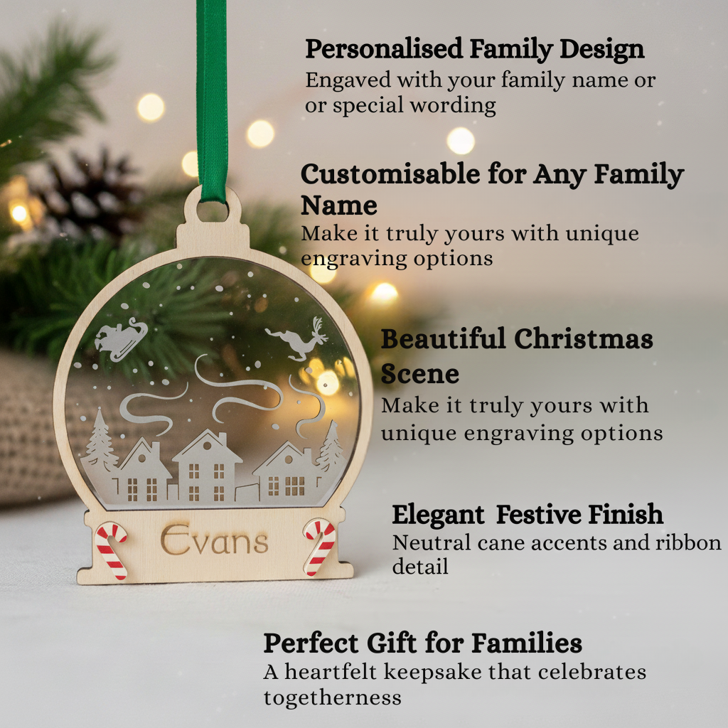 Custom Family Name Christmas Tree Decoration