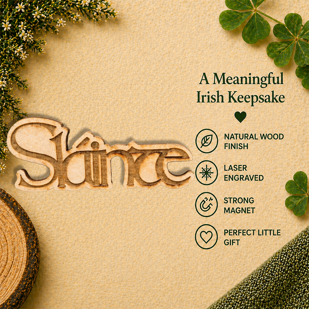Irish Sláinte Wooden Fridge Magne