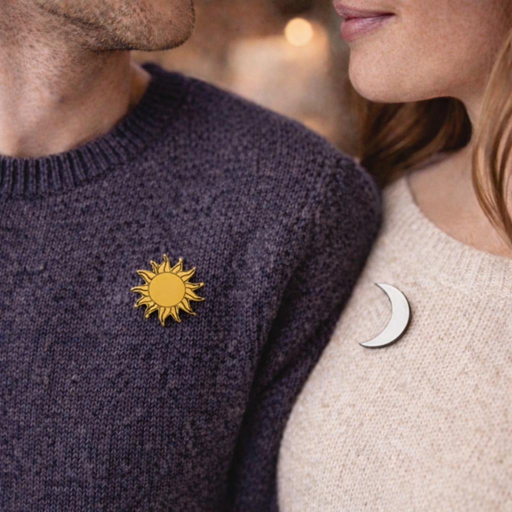 Two Halves of the Sky – Sun & Moon Acrylic Pins Set