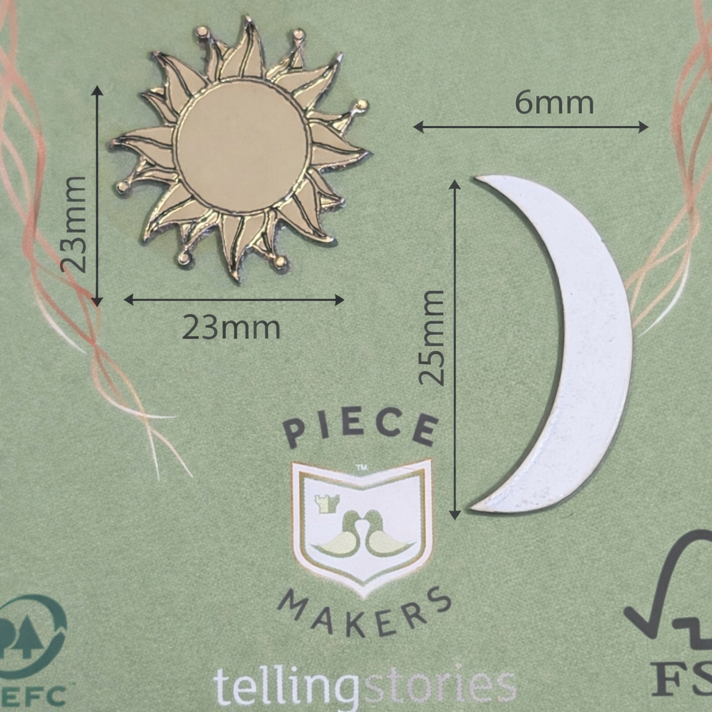Two Halves of the Sky – Sun & Moon Acrylic Pins Set