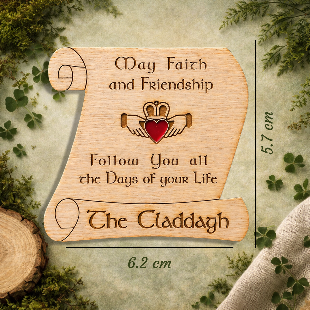 Claddagh Irish Blessing Wooden Magnet