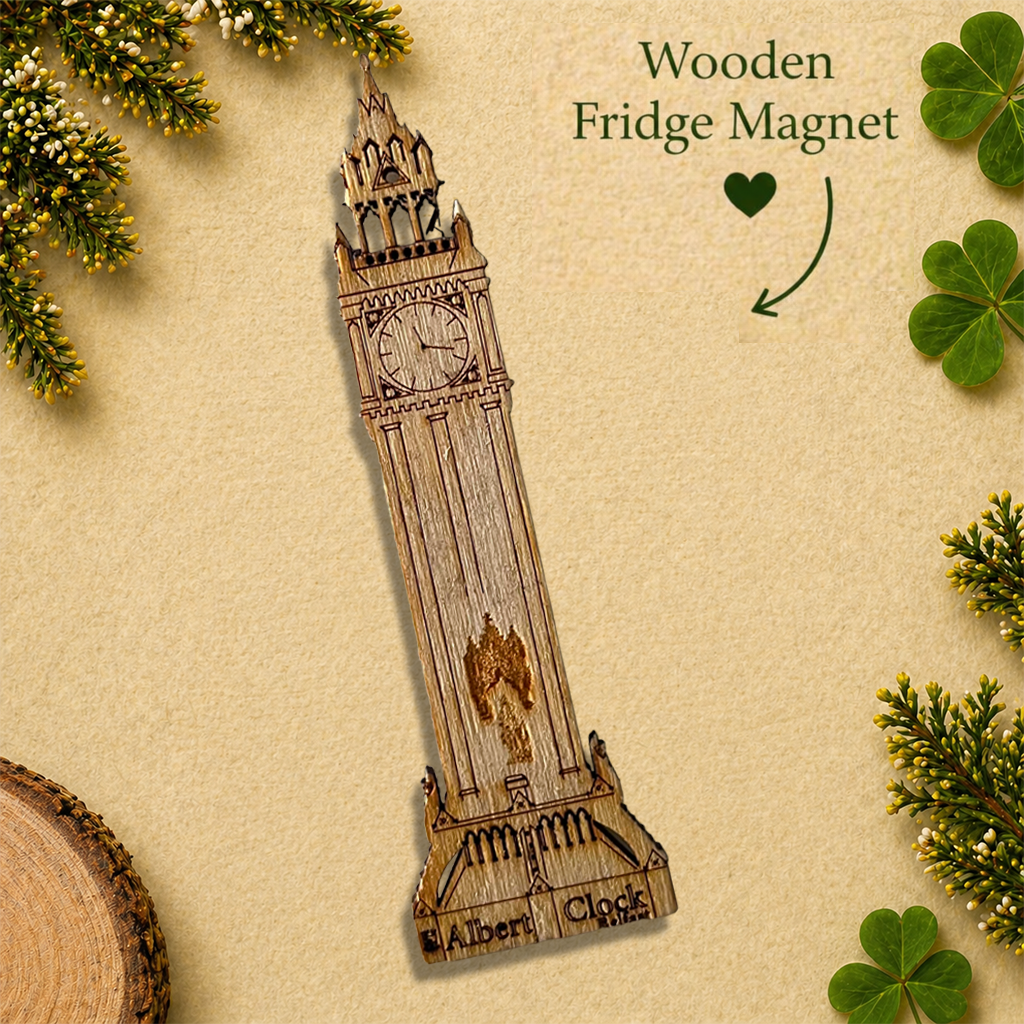 Albert Clock Wooden Fridge Magnet