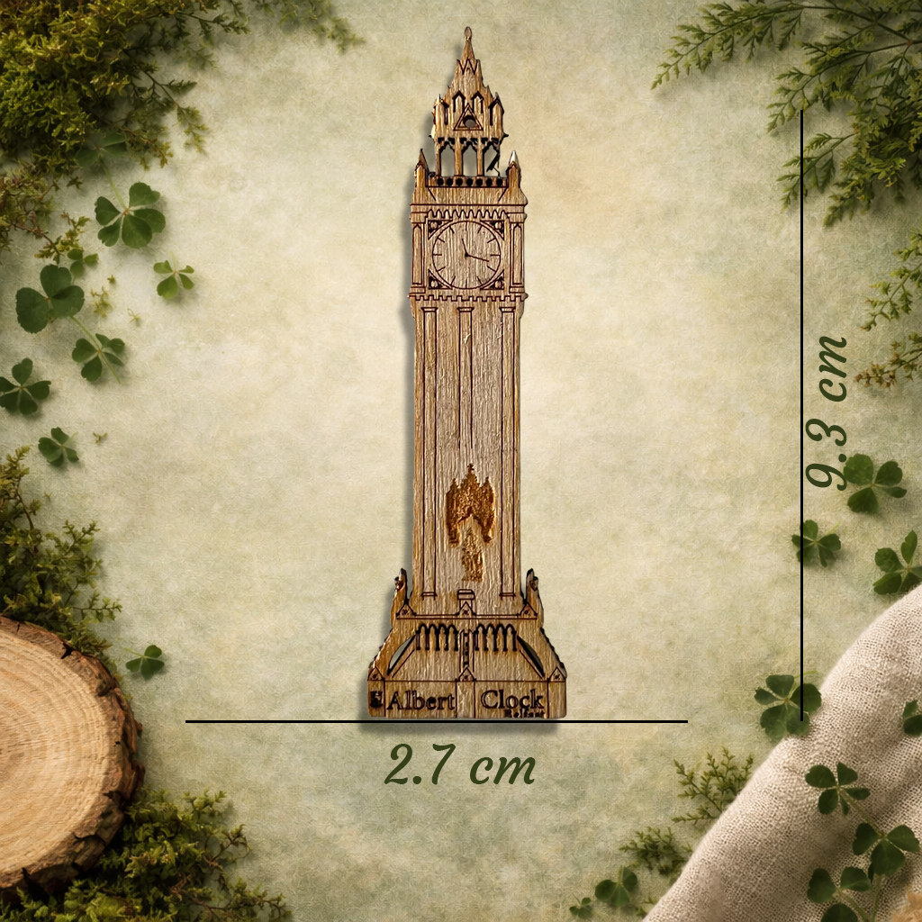 Albert Clock Wooden Fridge Magnet