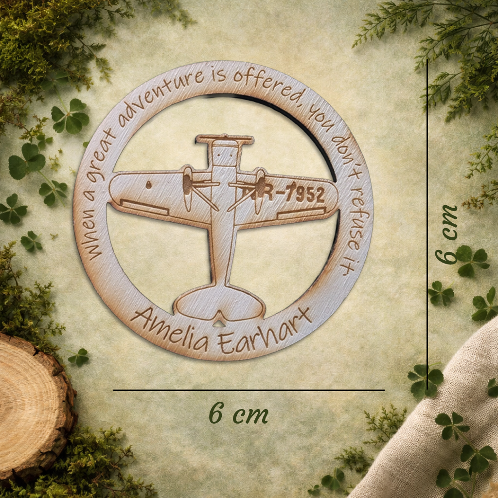 Amelia Earhart Wooden Fridge Magnet